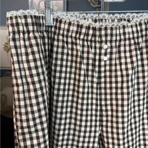 Aerie Off-Duty Poplin Black and White Woman’s Trouser NWT Size:XL